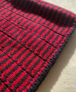 Self-portrait Red And Navy Knit Skirt