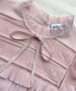 Self-portrait Pink Broderie Chiffon Mini Dress Dresses