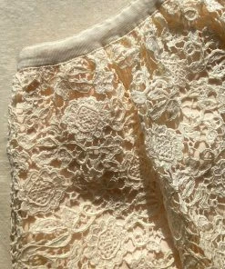 Self-portrait KIDS Ivory Guipure Lace Tiered Skirt