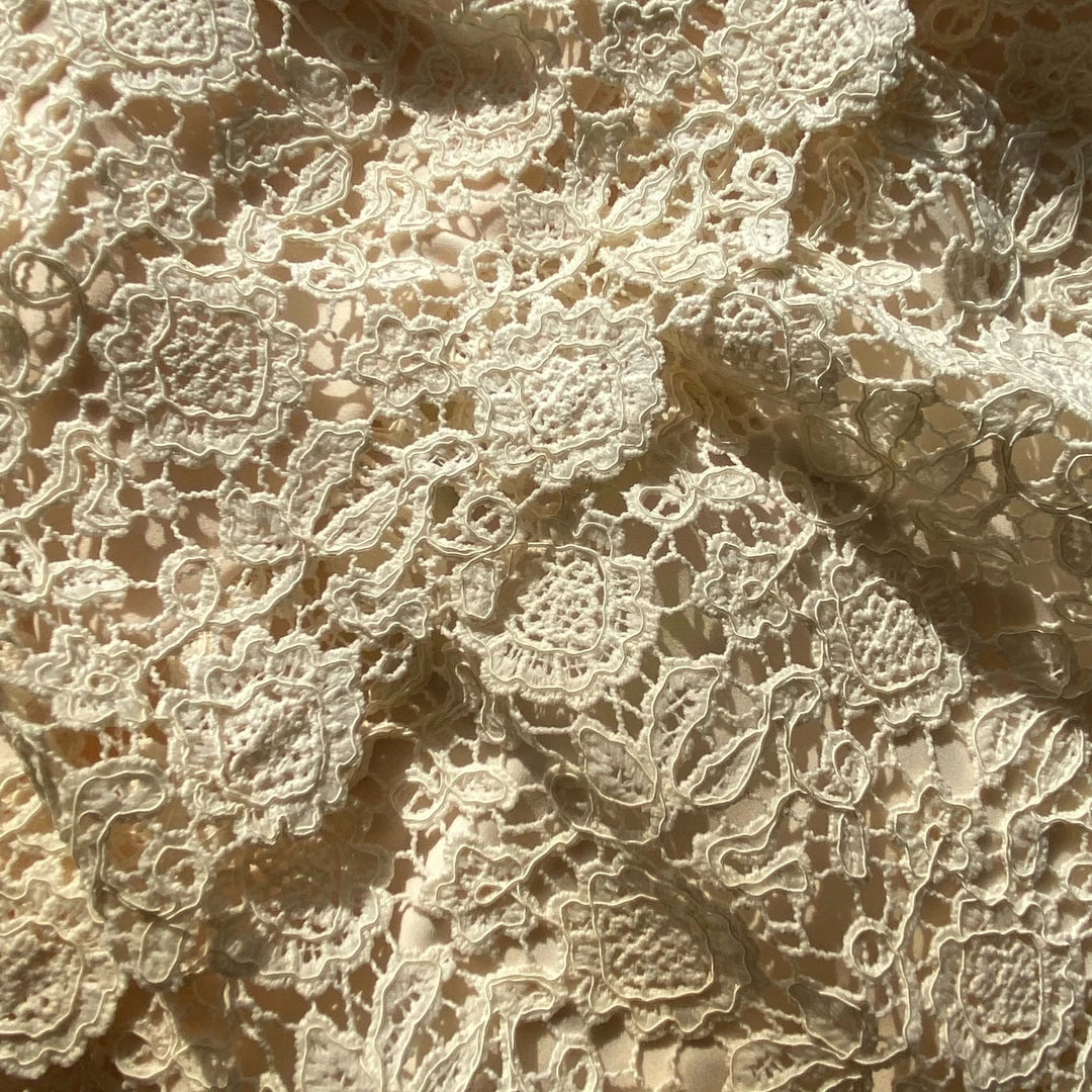 Self-portrait KIDS Ivory Guipure Lace Tiered Skirt