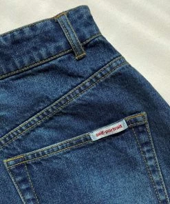 Self-portrait 26'' Blue High Waisted Straight Leg Jean READY TO WEAR