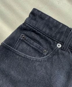 Self-portrait READY TO WEAR 23'' Black High Waisted Straight Leg Jean