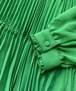 Self-portrait Green Chiffon Trimmed Dress READY TO WEAR