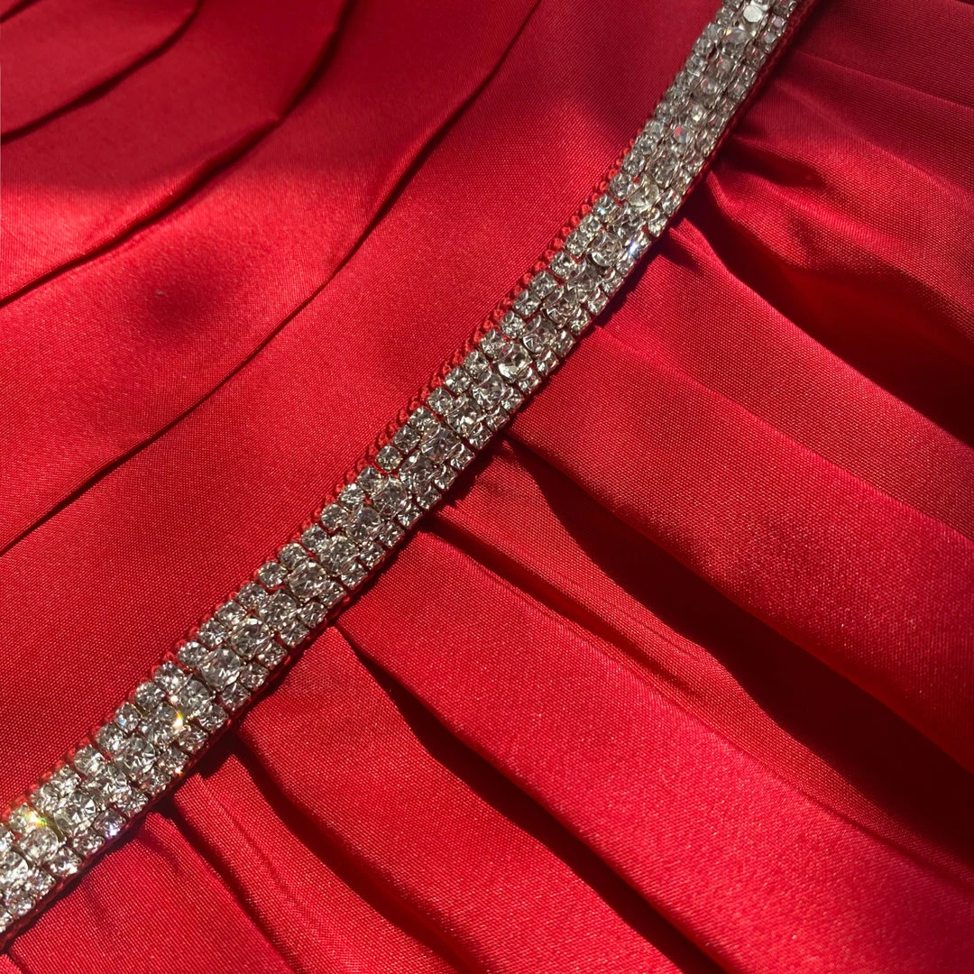 Self-portrait Red Dot Mesh Taffeta Mini Dress