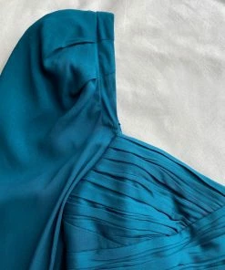 Self-portrait Deep Teal Iris Midi Dress READY TO WEAR