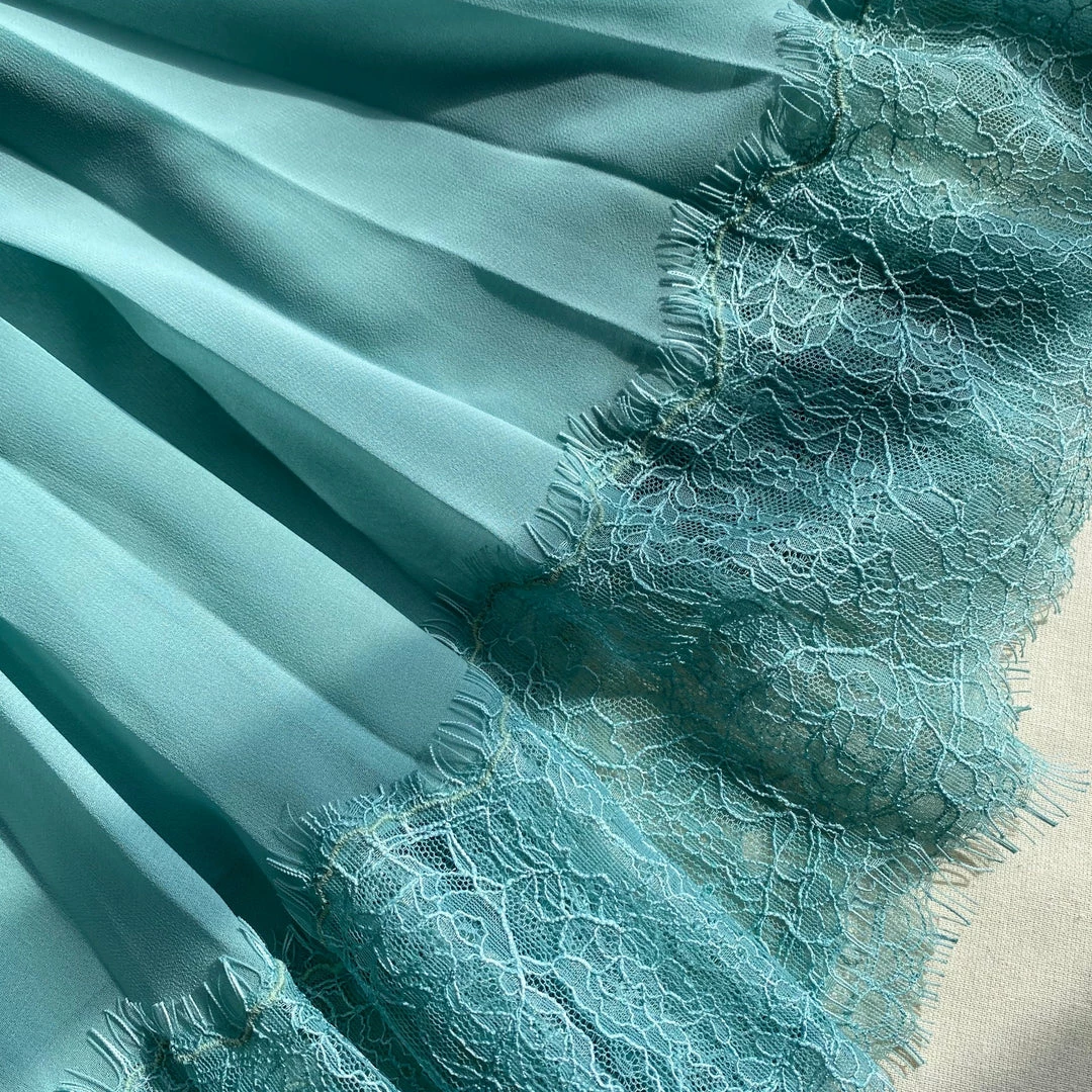 Self-portrait Sage Lace Trim Midi Dress READY TO WEAR