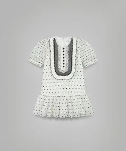 Self-portrait KIDS Hibiscus Flower Lace-Bib Mini Dress