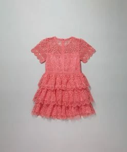 Self-portrait KIDS Pink Guipure Circle Lace Mini Dress