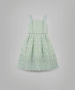 Self-portrait KIDS Mint Azaelea Bow Detail Midi Dress