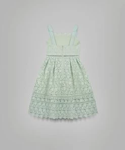 Self-portrait KIDS Mint Azaelea Bow Detail Midi Dress
