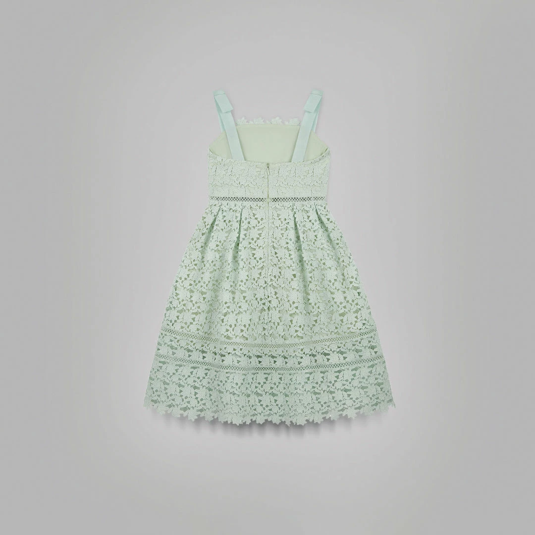 Self-portrait KIDS Mint Azaelea Bow Detail Midi Dress