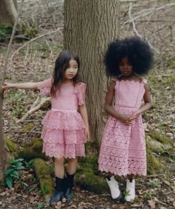 Self-portrait KIDS Pink Azaelea Bow Detail Midi Dress