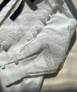 Self-portrait White Cotton Poplin Ruffle Shirt