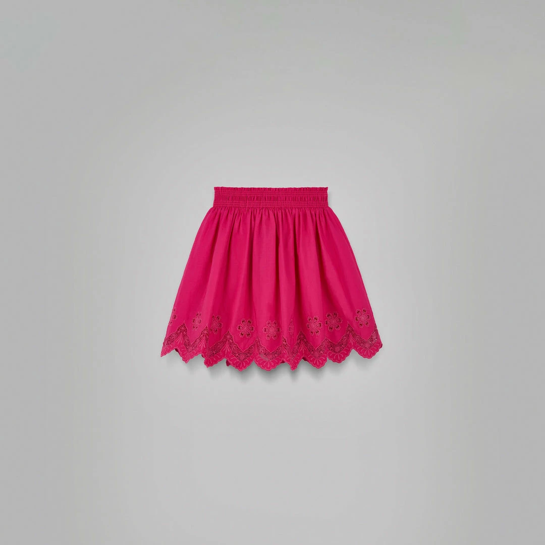 Self-portrait KIDS Pink Embroidered Hem Mini Skirt
