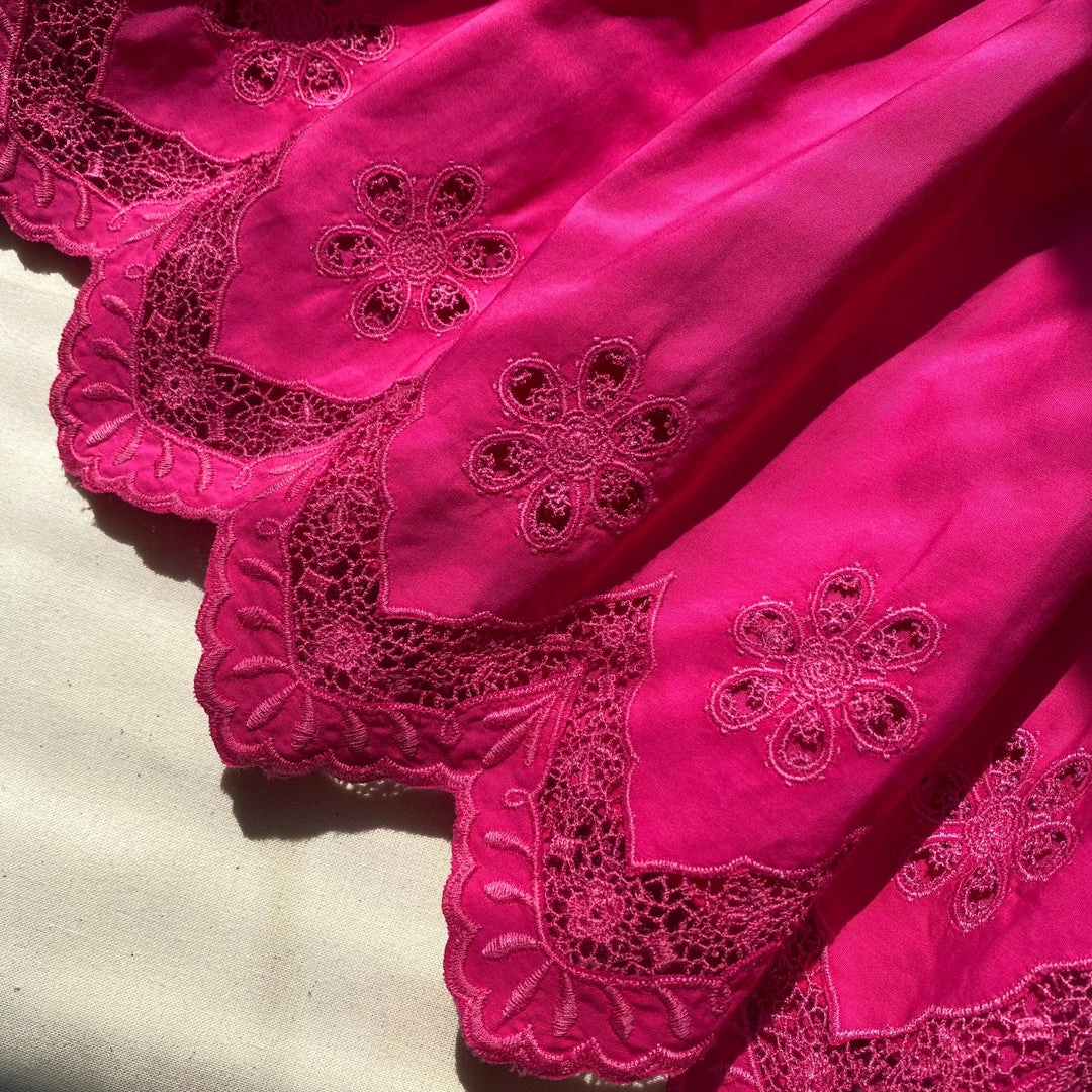 Self-portrait KIDS Pink Embroidered Hem Mini Skirt