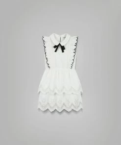Self-portrait White Poplin Ruffle Mini Dress