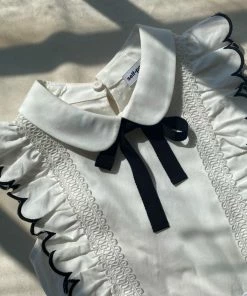 Self-portrait White Poplin Ruffle Mini Dress