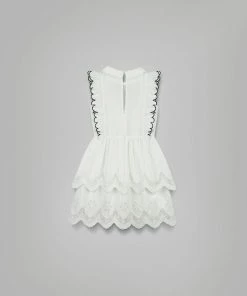Self-portrait White Poplin Ruffle Mini Dress
