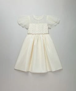 Self-portrait Ivory Dot Mesh Taffeta Midi Dress KIDS