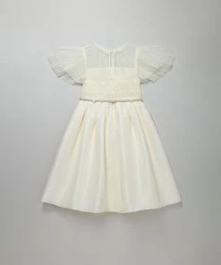 Self-portrait Ivory Dot Mesh Taffeta Midi Dress KIDS