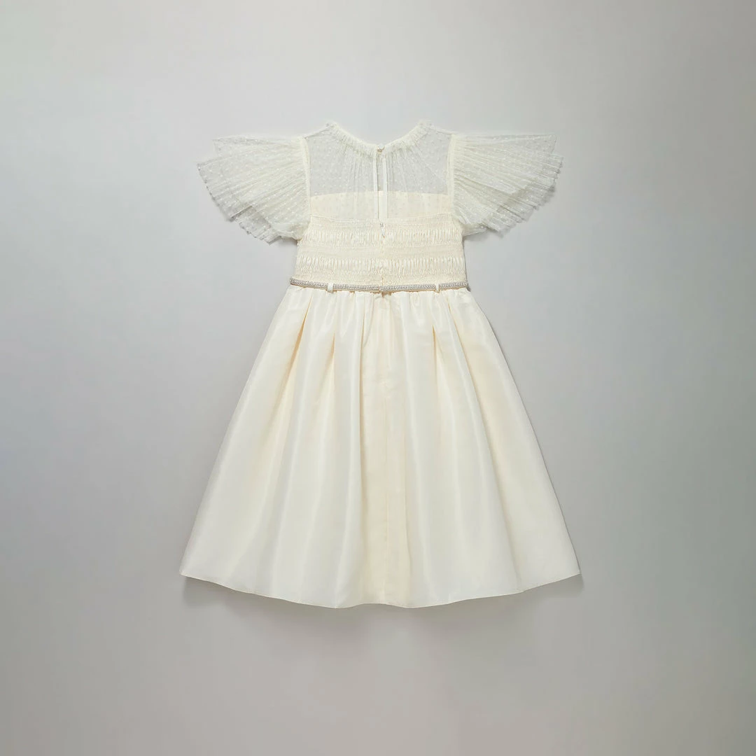 Self-portrait Ivory Dot Mesh Taffeta Midi Dress KIDS