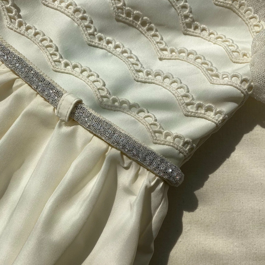 Self-portrait Ivory Dot Mesh Taffeta Midi Dress KIDS