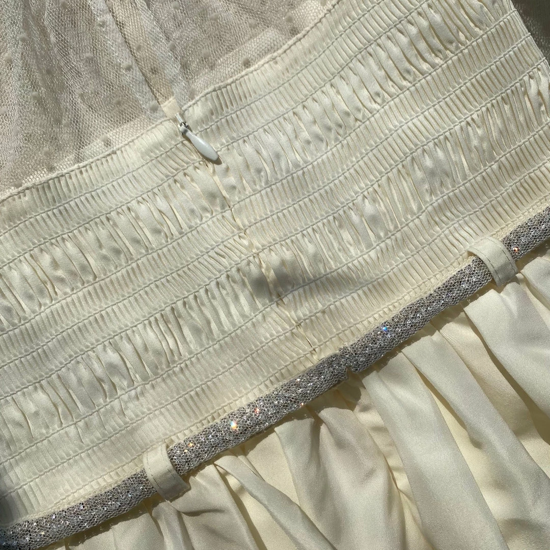 Self-portrait Ivory Dot Mesh Taffeta Midi Dress KIDS