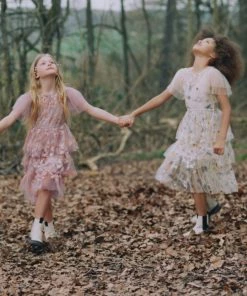 Self-portrait KIDS Pink Flower Sequin Midi Dress