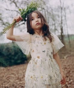 Self-portrait Ivory Star Mesh Midi Dress KIDS