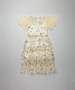 Self-portrait Ivory Star Mesh Midi Dress KIDS