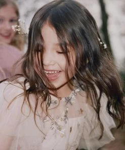 Self-portrait Ivory Star Mesh Midi Dress KIDS