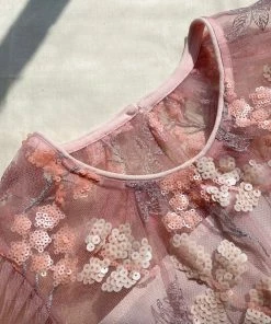 Self-portrait KIDS Pink Flower Mesh Mini Dress