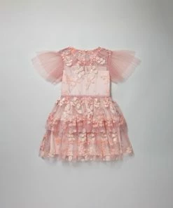 Self-portrait KIDS Pink Flower Mesh Mini Dress