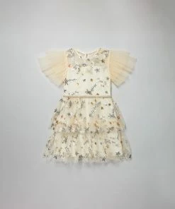 Self-portrait KIDS Ivory Star Mesh Mini Dress