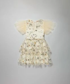 Self-portrait KIDS Ivory Star Mesh Mini Dress