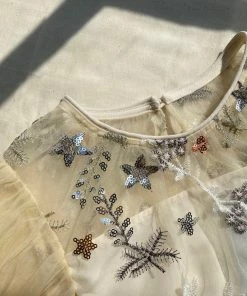 Self-portrait KIDS Ivory Star Mesh Mini Dress