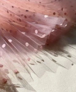 Self-portrait Light Pink Dot Mesh Midi Dress