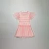 Self-portrait Light Pink Dot Mesh Mini Dress KIDS