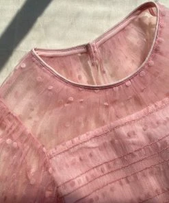 Self-portrait Light Pink Dot Mesh Mini Dress KIDS