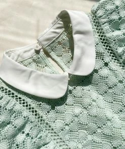 Self-portrait Mint Heart Lace Mini Dress KIDS