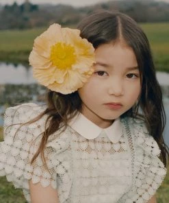 Self-portrait Mint Heart Lace Mini Dress KIDS