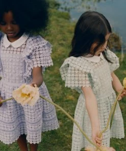 Self-portrait Mint Heart Lace Mini Dress KIDS