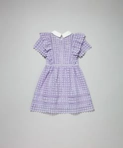 Self-portrait KIDS Lilac Heart Lace Mini Dress
