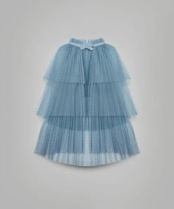 Self-portrait Blue Dot Mesh Cape KIDS