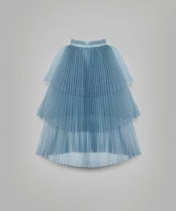Self-portrait Blue Dot Mesh Cape KIDS