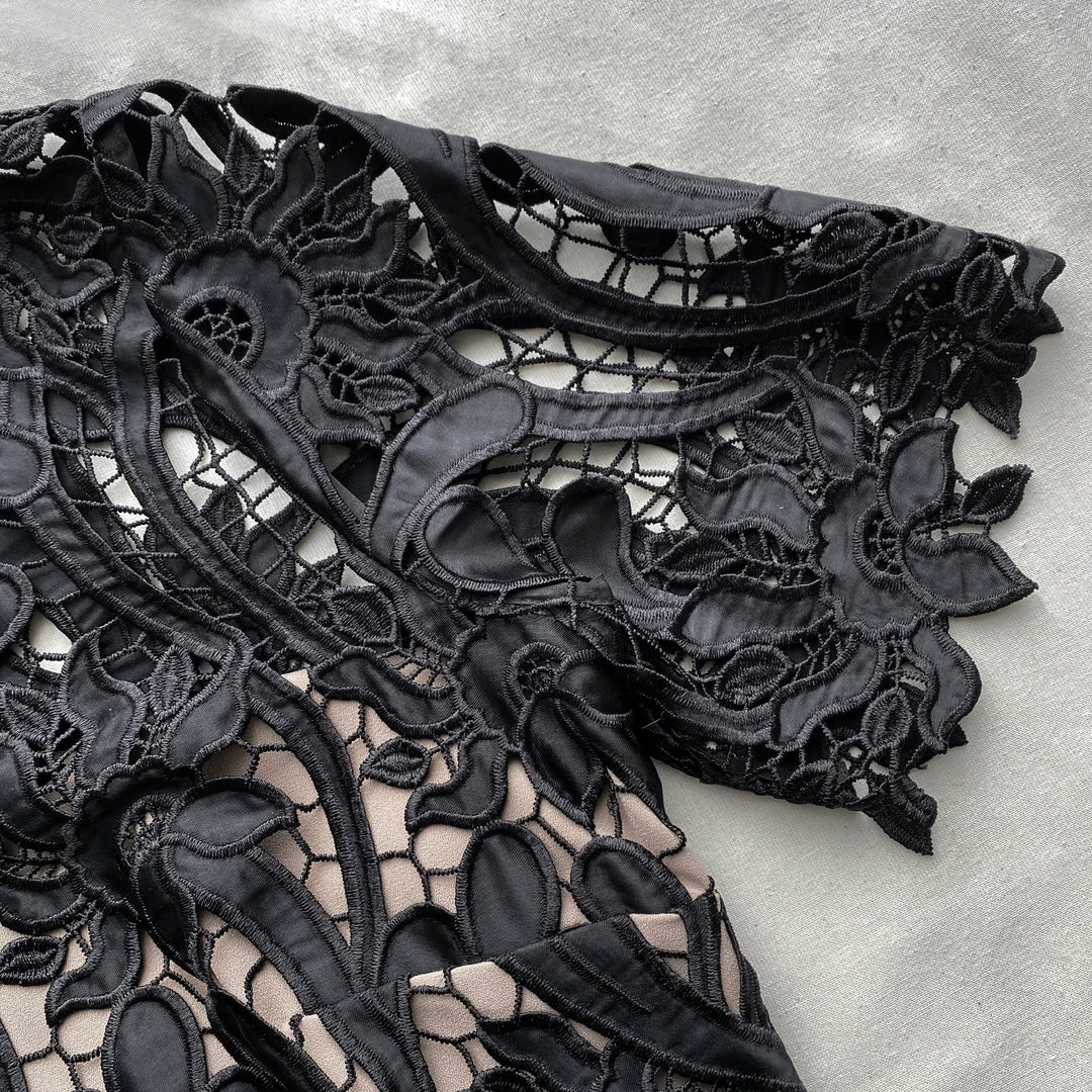 Self-portrait NEW ARRIVALS Black Prairie Midi Dress