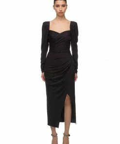 Self-portrait Black Iris Midi Dress