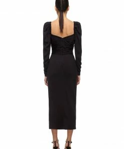 Self-portrait Black Iris Midi Dress