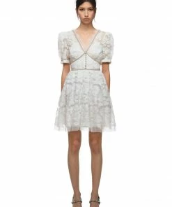 Self-portrait READY TO WEAR Ribbon Lace Mini Dress