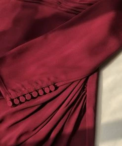Self-portrait Burgundy Iris Wrap Midi Dress READY TO WEAR